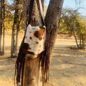 Cowhide purse with fringe